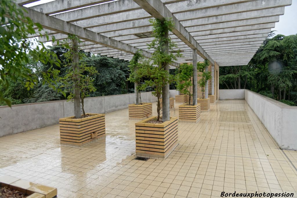 De cette salle, on peut accéder à la terrasse-pergola où les Cavrois organisaient parfois en été des diners.